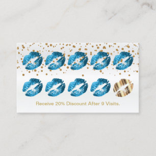 Loyalty Punch Card - Turquoise Blue Glitter 2