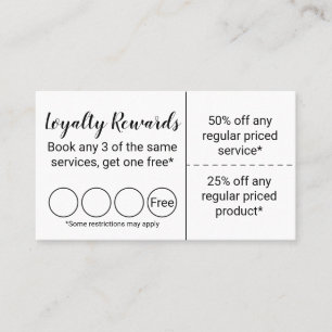 Loyalty rewards and discount program business card