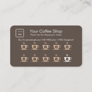 Loyalty Rewards Punch Card - Coffee Shops & Cafe's