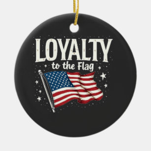 Loyalty to the Flag USA for Veteran's Day Ceramic Tree Decoration