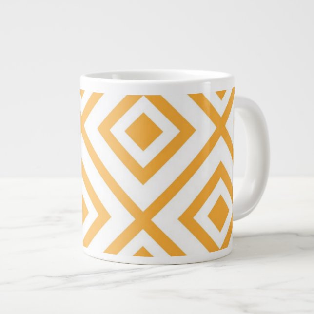Lozenge shaped geometric pattern large coffee mug (Front Right)