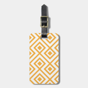 Lozenge shaped geometric pattern luggage tag