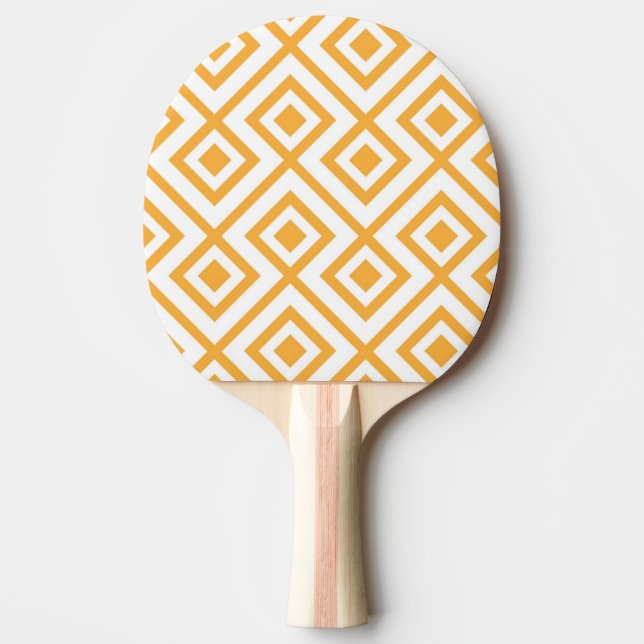 Lozenge shaped geometric pattern ping pong paddle (Front)
