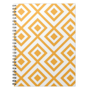 Lozenge shaped geometric pattern spiral notebook