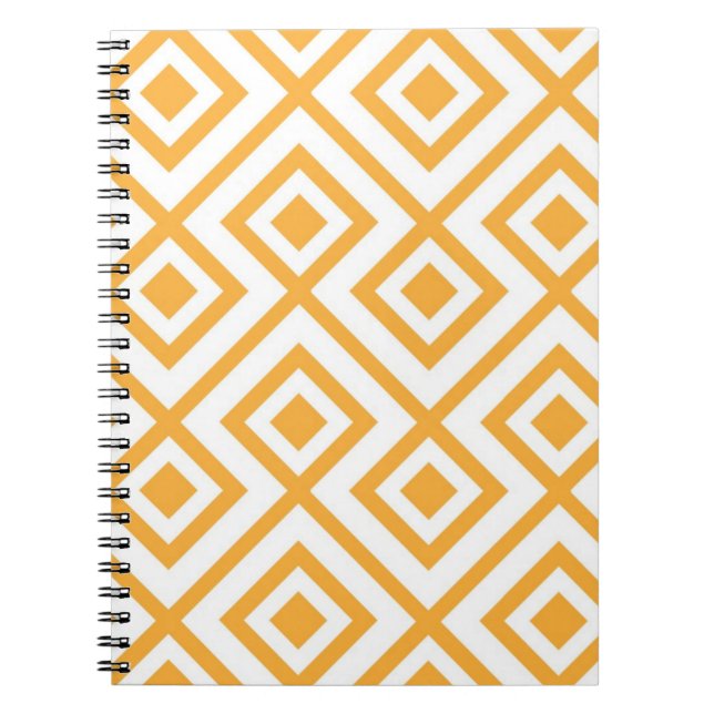 Lozenge shaped geometric pattern spiral notebook (Front)