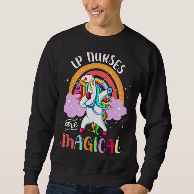 Lp Nurses  Rn Nursing Magical Unicorn Rainbow Sweatshirt (Front)