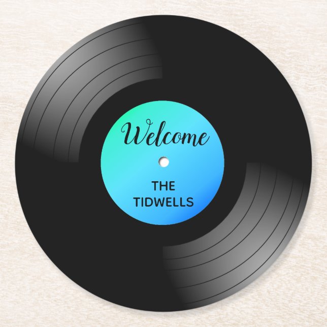 LP Record Custom Paper Coasters (Front)