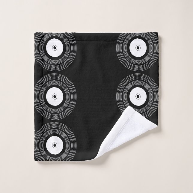 Lp vinyl on black wash cloth (Wash Cloth)