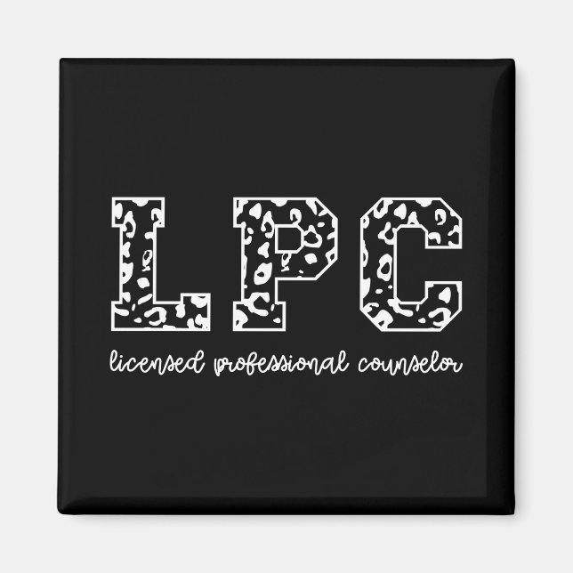 LPC Licensed Professional Counsellor Leopard Print Magnet (Front)