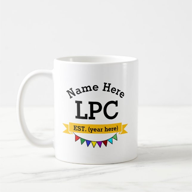 LPC Licensed Professional Counsellor Personalised Coffee Mug (Left)