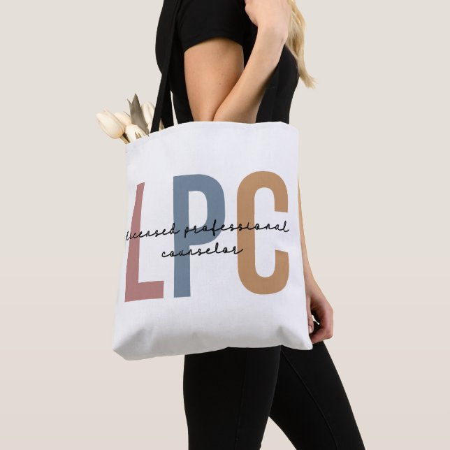 LPC Licensed Professional Counsellor Tote Bag (Close Up)