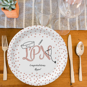 LPN confetti Nurse graduation party decor Paper Plate