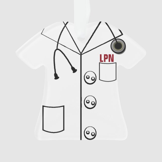 LPN LAB COAT ORNAMENT CHRISTMAS (CUSTOMIZABLE) (Front)
