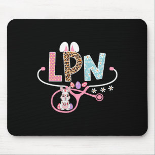 Lpn Licensed Practical Nurse Easter Bunny Stethosc Mouse Pad