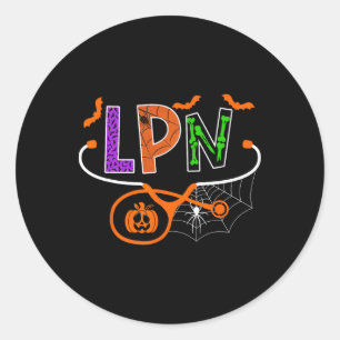 Lpn Licensed Practical Nurse Halloween Pumpkin Ste Classic Round Sticker