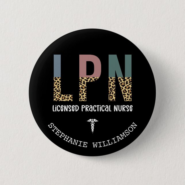 LPN Licensed Practical Nurse Personalised 6 Cm Round Badge (Front)