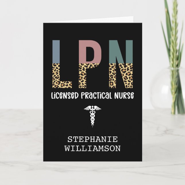 LPN Licensed Practical Nurse Personalised Card (Front)