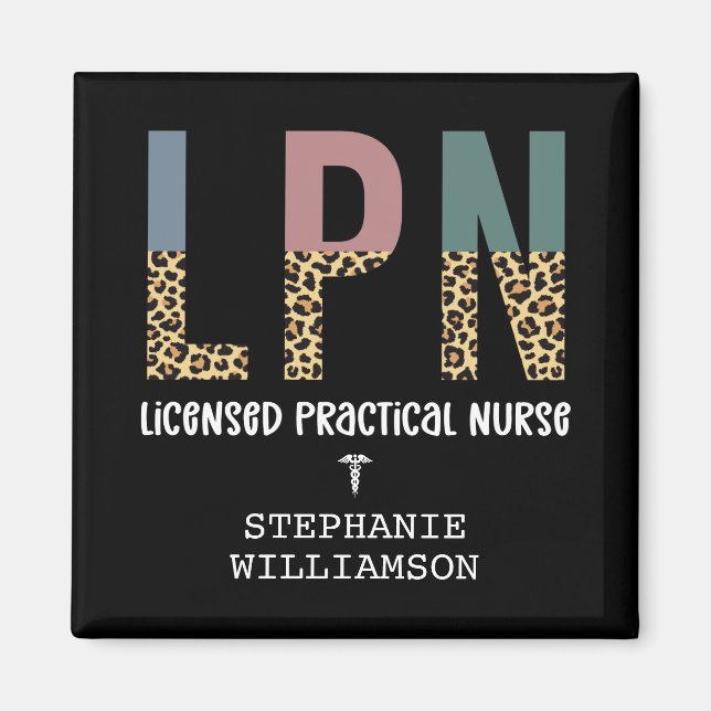 LPN Licensed Practical Nurse Personalised Magnet (Front)
