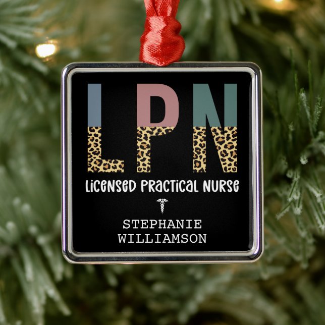 LPN Licensed Practical Nurse Personalised Metal Tree Decoration (Tree)