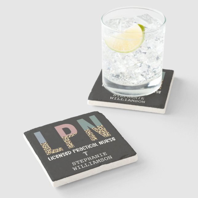 LPN Licensed Practical Nurse Personalised Stone Coaster (Side)
