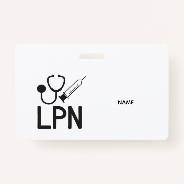 LPN Name Badge ID Badge (Front)