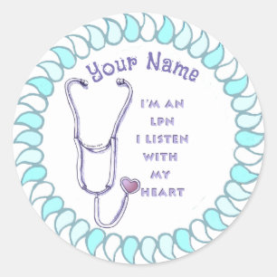 LPN Nurse custom name sticker
