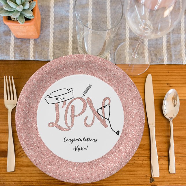 LPN Nurse graduation pinning party decor Paper Plate (Creator Uploaded)