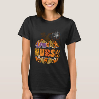 LPN Nurse Halloween Pumpkin Leopard Nursing T-Shirt