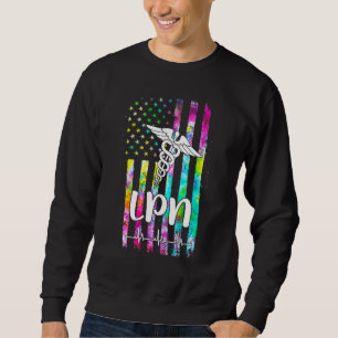 Lpn Nursing American Flag Tie Dye Sweatshirt