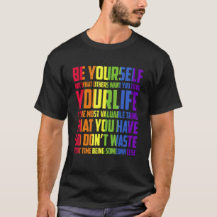 LQBTQ Flag Gay Rainbow Flag Pride Bisexual Gay Bi T-Shirt