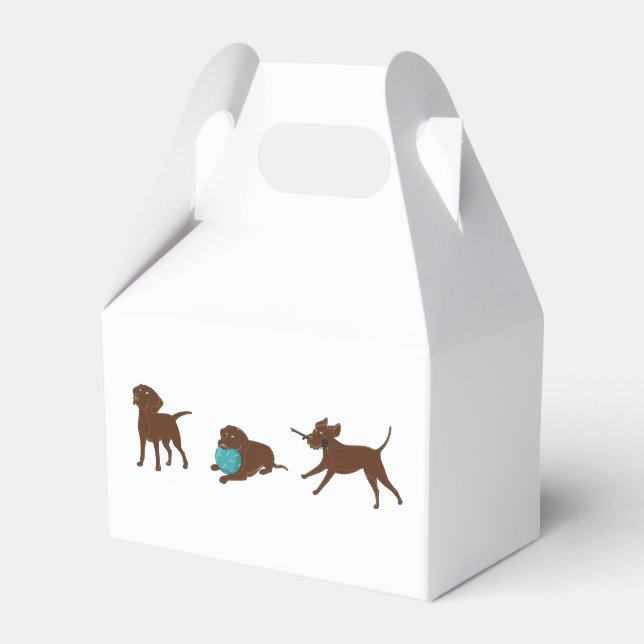 lr chocolate lab cartoon strip favour box (Front Side)