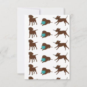 lr chocolate lab cartoon strip thank you card