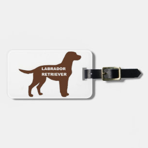 LR chocolate lab name silhouette Luggage Tag