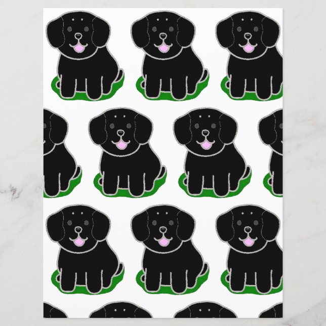 LR kawaii black lab cartoon (Front)