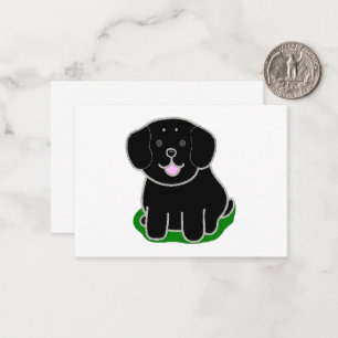 LR kawaii black lab cartoon Card