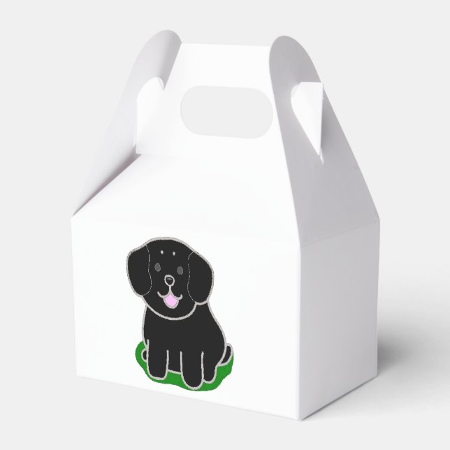 LR kawaii black lab cartoon Favour Box (Front Side)