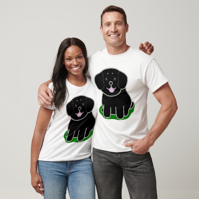 LR kawaii black lab cartoon T-Shirt (Unisex)