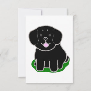 LR kawaii black lab cartoon Thank You Card