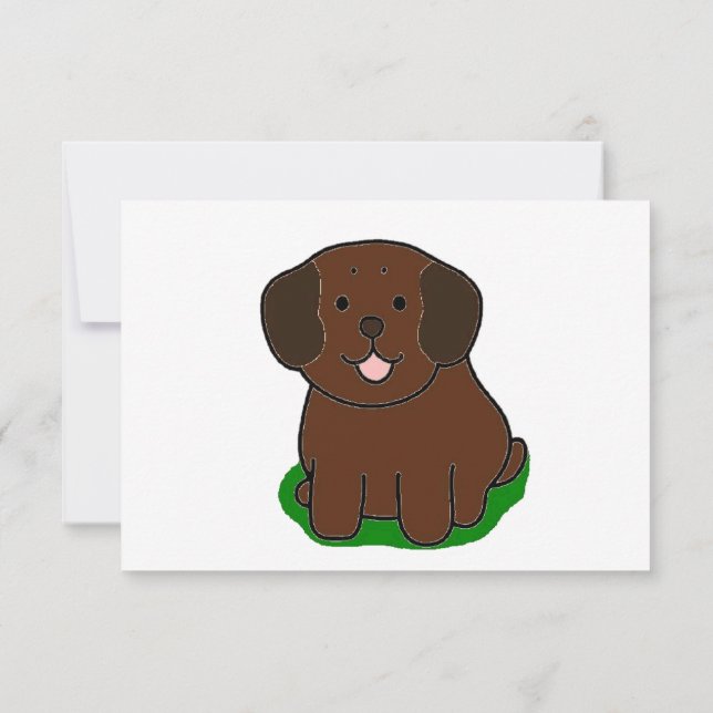 LR kawaii chocolate lab cartoon Thank You Card (Back)