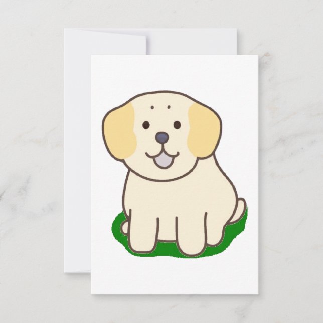LR kawaii yellow lab Thank You Card (Front)