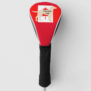 LR yellow lab name silhouette on flg Golf Head Cover