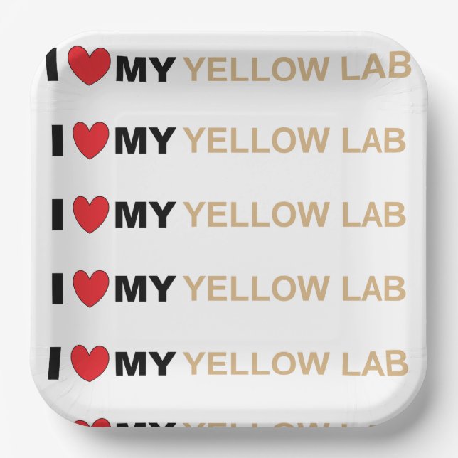 LR yellow love Paper Plate (Front)