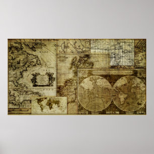 LRG POSTER HI RES Vintage old world Maps