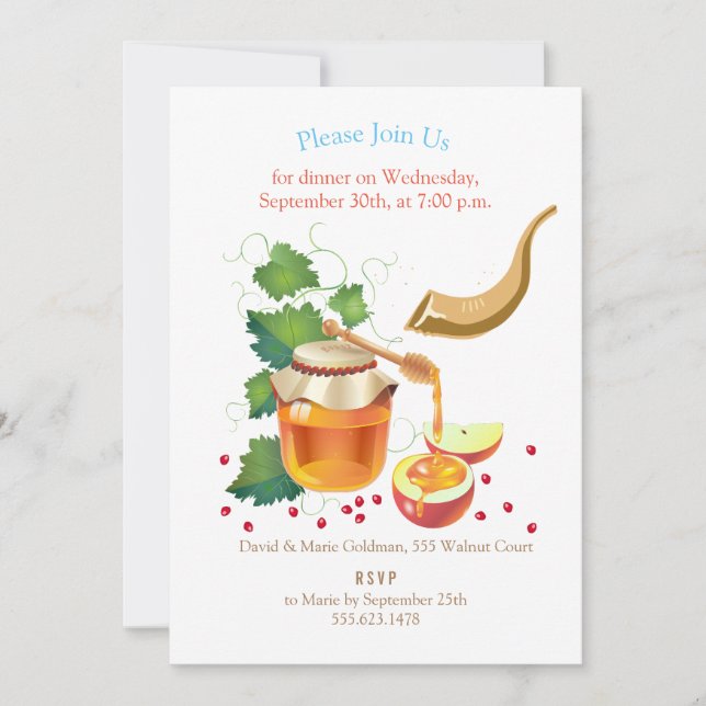 L'Shana Tovah! Rosh Hashanah Jewish New Year Holiday Card (Front)