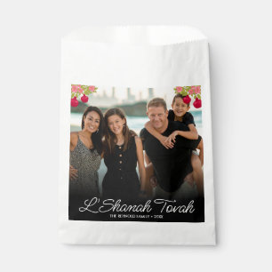 L'Shanah Tovah Script Photo Pomegranate Flower Favour Bags