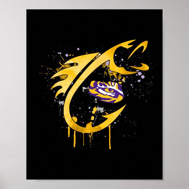 Lsu Tigers Fishing Fish Hook  Poster (Front)