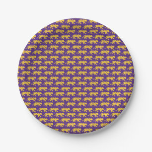 LSU Tigers Paper Plates - Purple & Gold Party
