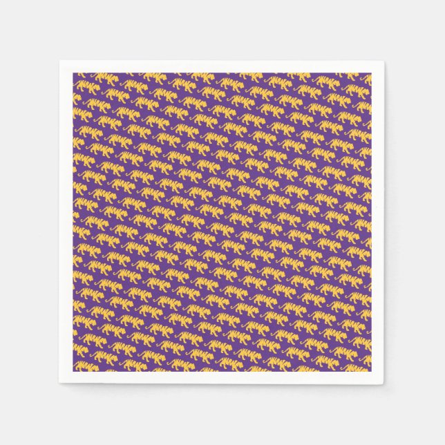 LSU Tigers Party Napkins - Tiger Print LSU Party (Front)