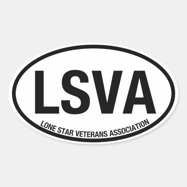 LSVA Car Oval Decal (4 Decals) Sticker (Front)