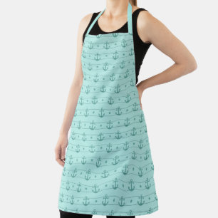Lt Blue and Gold Nautical Series Design 6  Apron